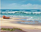 Sung Kim Canvas Paintings - Sandpiper March II